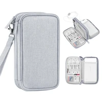 travel electronics organiserdouble layer carrying pouch for power bank phone charger usb cables and other phone accessories