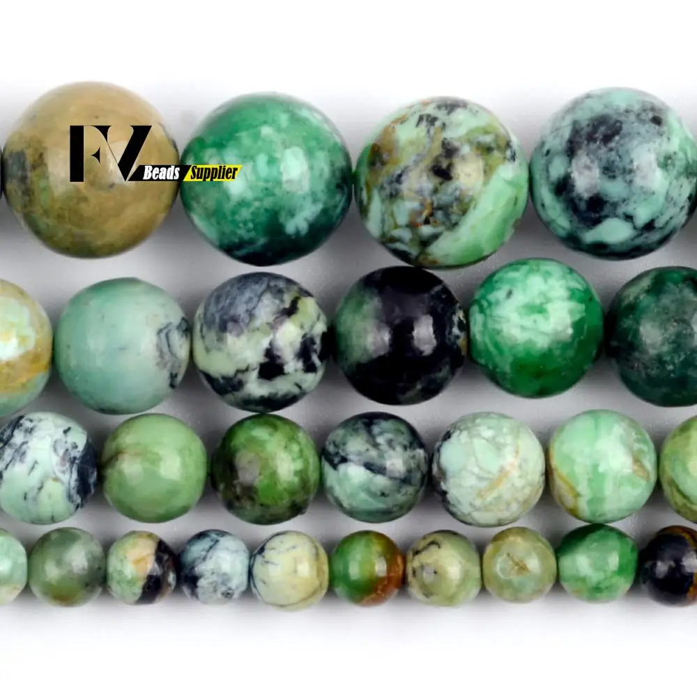 

6/8/10/12mm Natural Gem Variscite Mineral Beads Turquoises Round Spacer Beads For Jewelry Making DIY Bracelet Accessories 15''