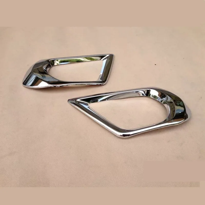 2 шт. ABS Хром Авто Внешняя яркая Серебристая передняя противотуманная фара