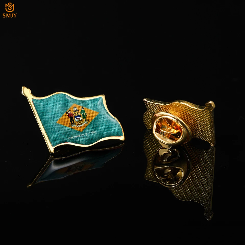 США эмали штырь пользовательские Делавэр нагрудный знак брошь рубашка сумка