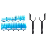 haeger 10pcs transparent clipper hair limit comb trimmer attachment 1 set resin positioning perm comb hair curling tools