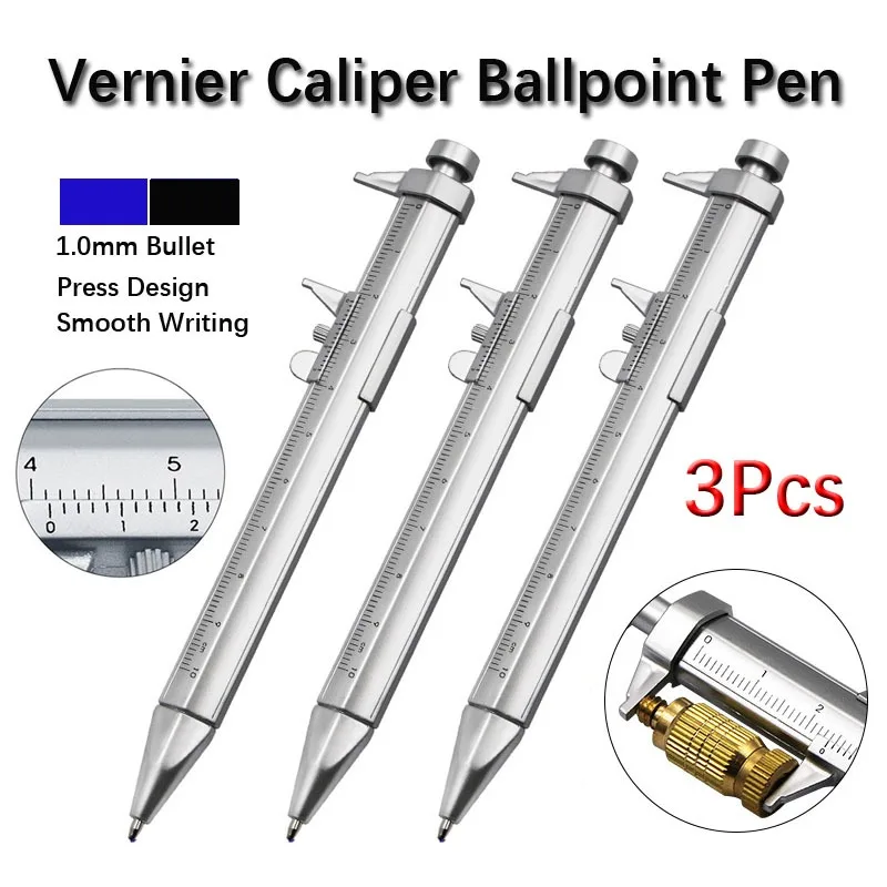 

1/2/3Pcs Multifunctionele 0.5Mm Remklauw Pen Gel Inkt Pen Schuifmaat Roller Bal Pen Briefpapier Balpen Plastic Briefpapier Gift