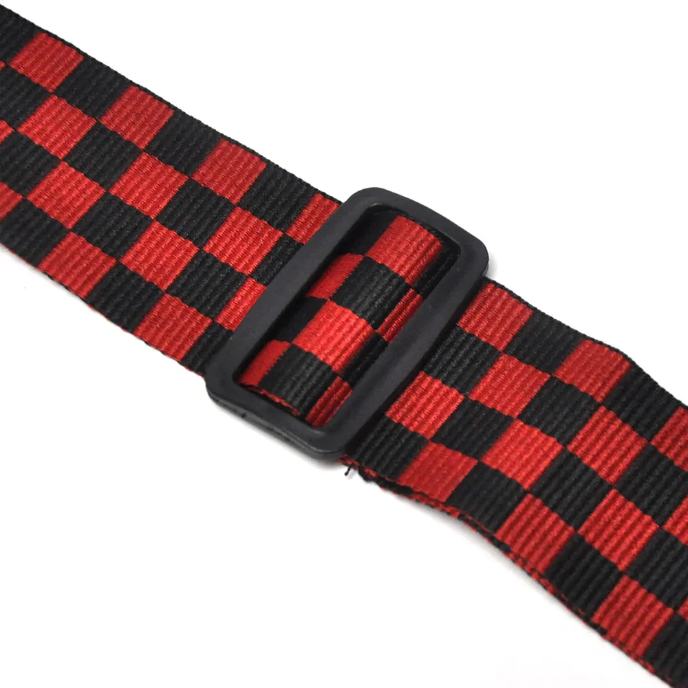 5 см в ширину красная черная гитара Бас ремень клетчатый квадратный хлопок с