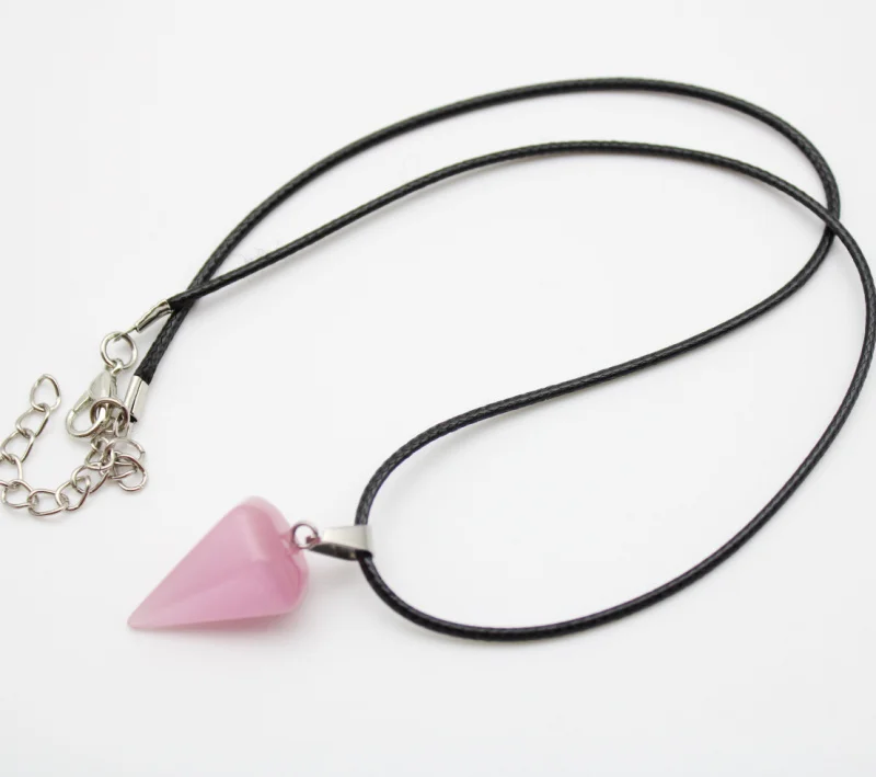 Амулет из натурального камня кошачий глаз лечебный Кристалл шестиугольной формы