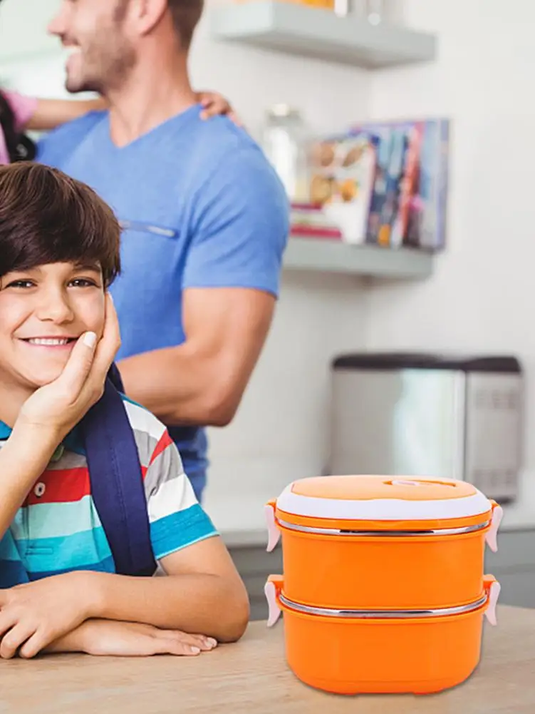 Ланч-бокс из нержавеющей стали оранжевый контейнер для еды бенто женский подарок