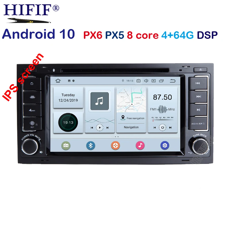 Автомобильный DVD плеер с IPS экраном DSP 4G 2 din Android 10 0 для VW Touareg T5 транспортер