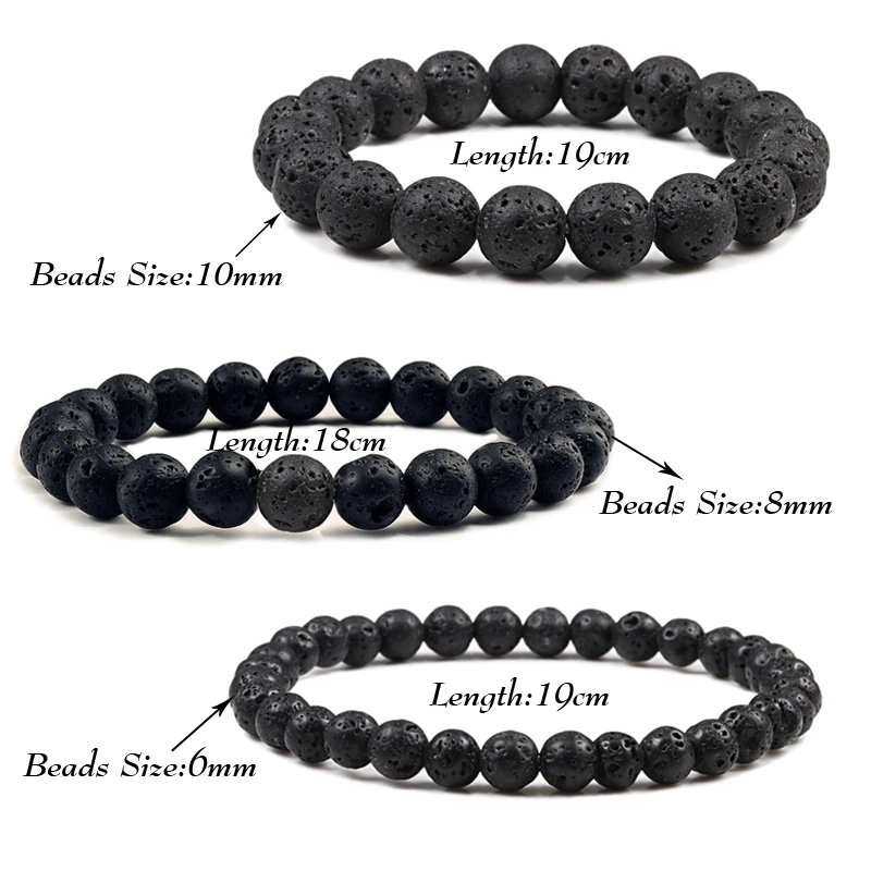 Natural Stone 6/8/10mm Beads Tiger Eye Bracelet Classic Men Women Buddha Black Lava Bracelets Minimalist Yoga Meditation Jewelry images - 6
