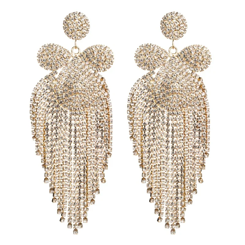 Find Me новые серьги Стразы с кисточками для женщин ретро длинные висячие из сплава