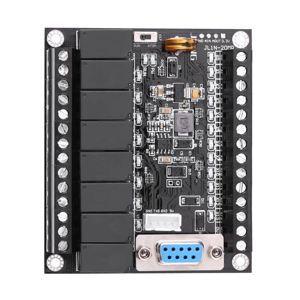 

Programmable Logic Controller PLC Industrial Control Board FX1N-20MR DC 10-28V 9600 Steps Relay Output Module for Engineering