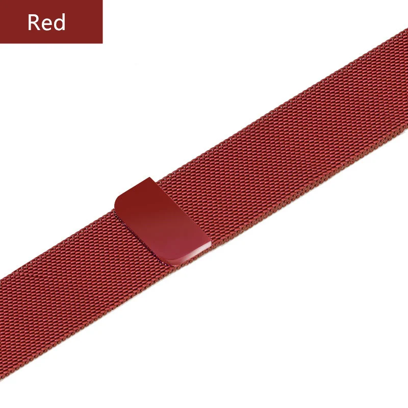 Red Миланская петля для Apple Watch ремешок 44 мм 40 мм iWatch ремешок 42 мм 38 мм браслет для часов из нержавеющей стали Apple watch 5 4 3 2 - Цвет ремешка: Red