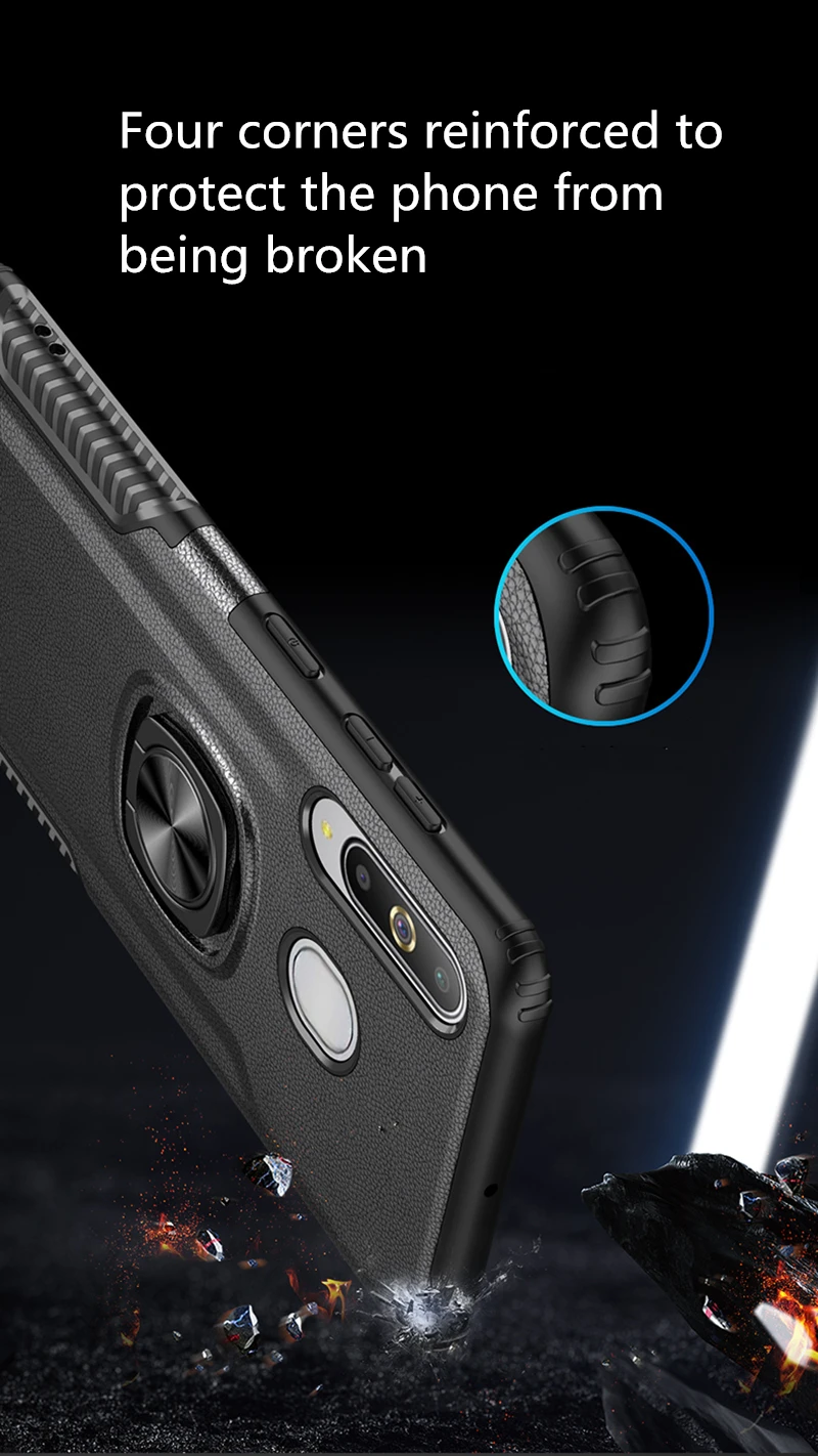 Силиконовый чехол с магнитным кольцом на палец для Samsung Galaxy A10 A20 A30 A40 A50 A50S A30S A60 A70