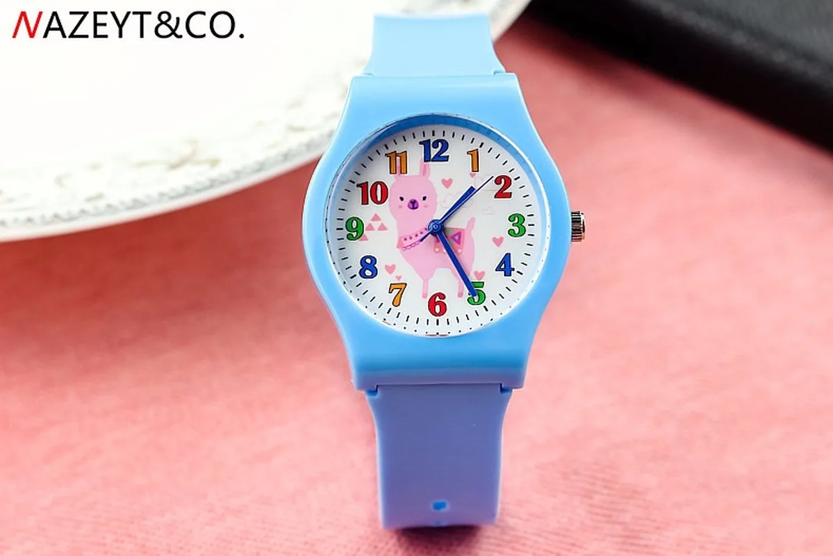 2021Children jelly table male and female students simple cute alpaca animal quartz silica gel wrist watch | Наручные часы