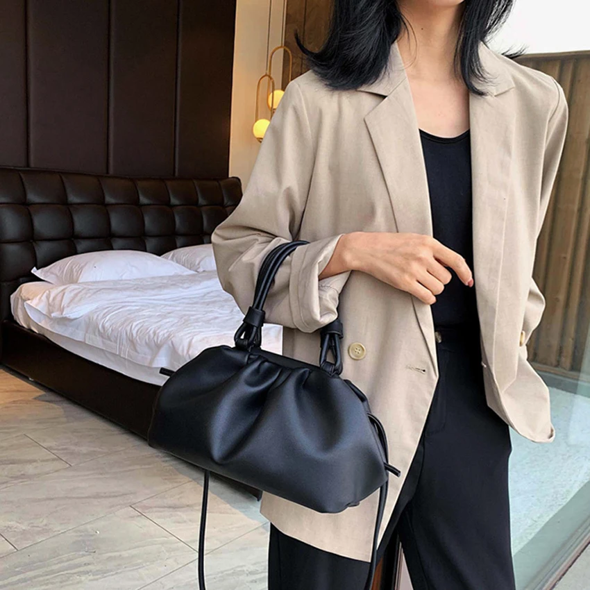 Женская сумка-мессенджер мягкая кожаная сумка дизайнерский плиссированный