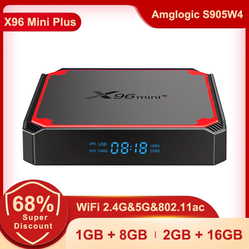 ТВ приставка X96 Mini Plus Android 9 0 четырехъядерный процессор Amlogic S905W4 2 4 ГГц/телефон Wi Fi 4K