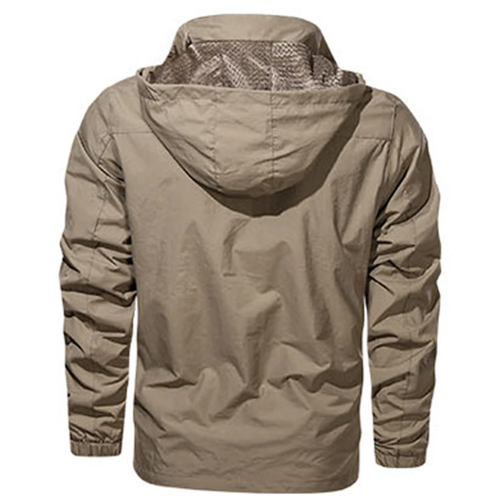 

Autumn Winter Men's Jacket Coat Solid Zipper Men's Clothing Long Sleeve Casual Sports Outwear Hooded Jacket Coat Men Tops