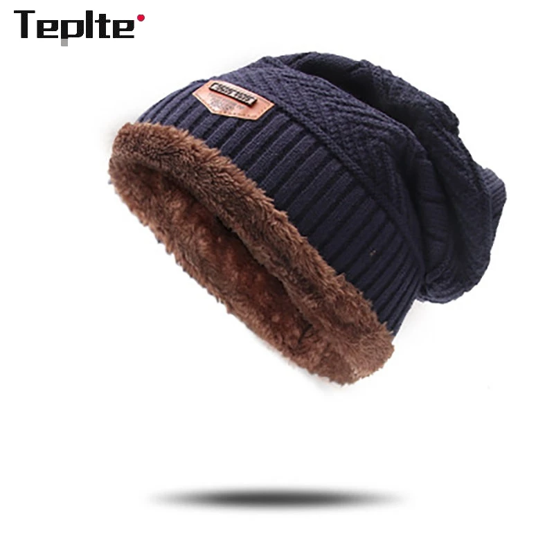

High Quality Men's Winter Hat Cotton Thicken Winter Warm Beanies For Men Fashion Unisex Knitted Hats Bonnet
