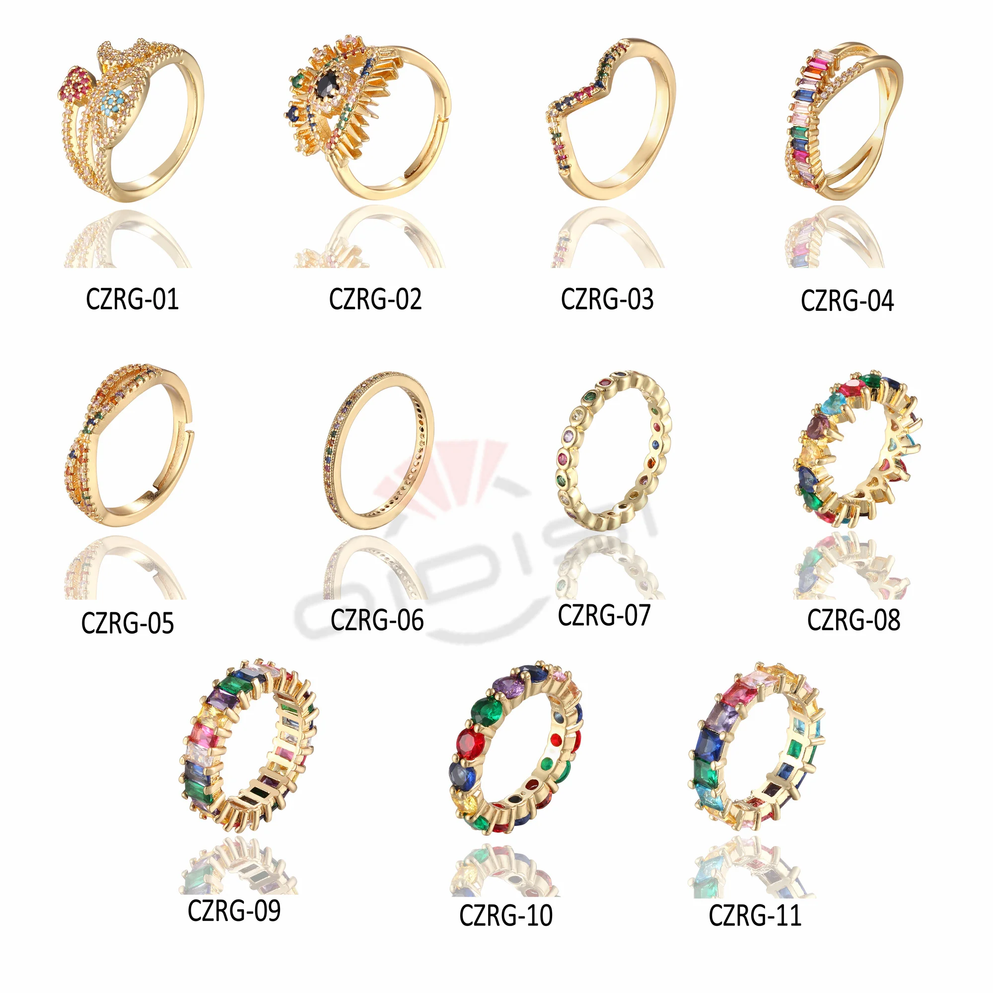 Женское кольцо из меди 585 пробы розовое золото белый цвет кубический циркон со