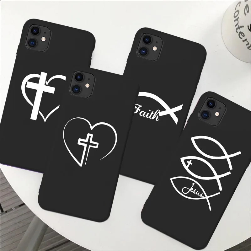Faith Christian Religious Jesus back Soft Matte Phone Cases For iPhone 6s 8 7 Plus 11 12 13 Pro X XR XS MAX SE2020 Back Cover