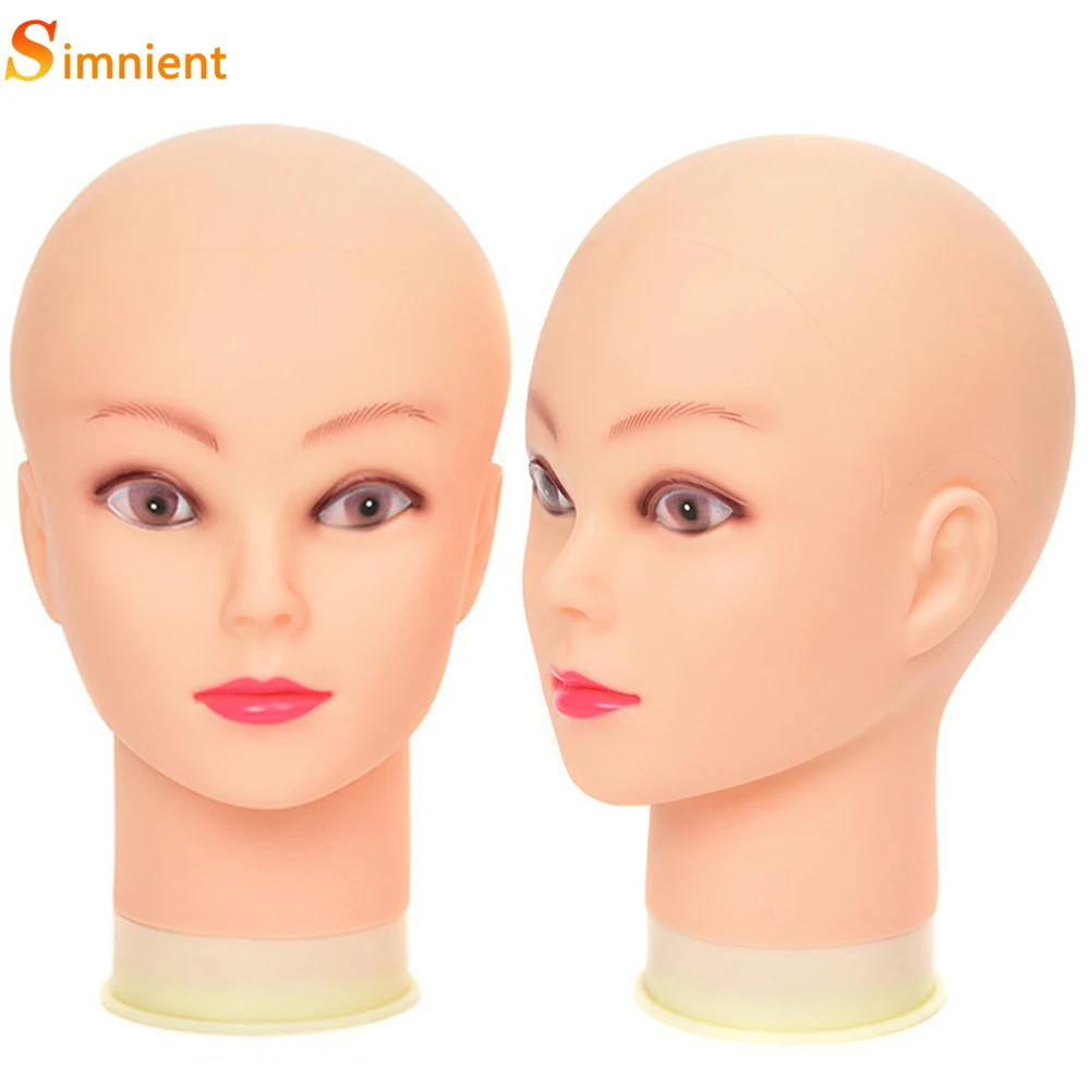 

New Female Bald Mannequin Head With Stand Cosmetology Practice African Training Manikin Head For Hair Styling Wigs Making