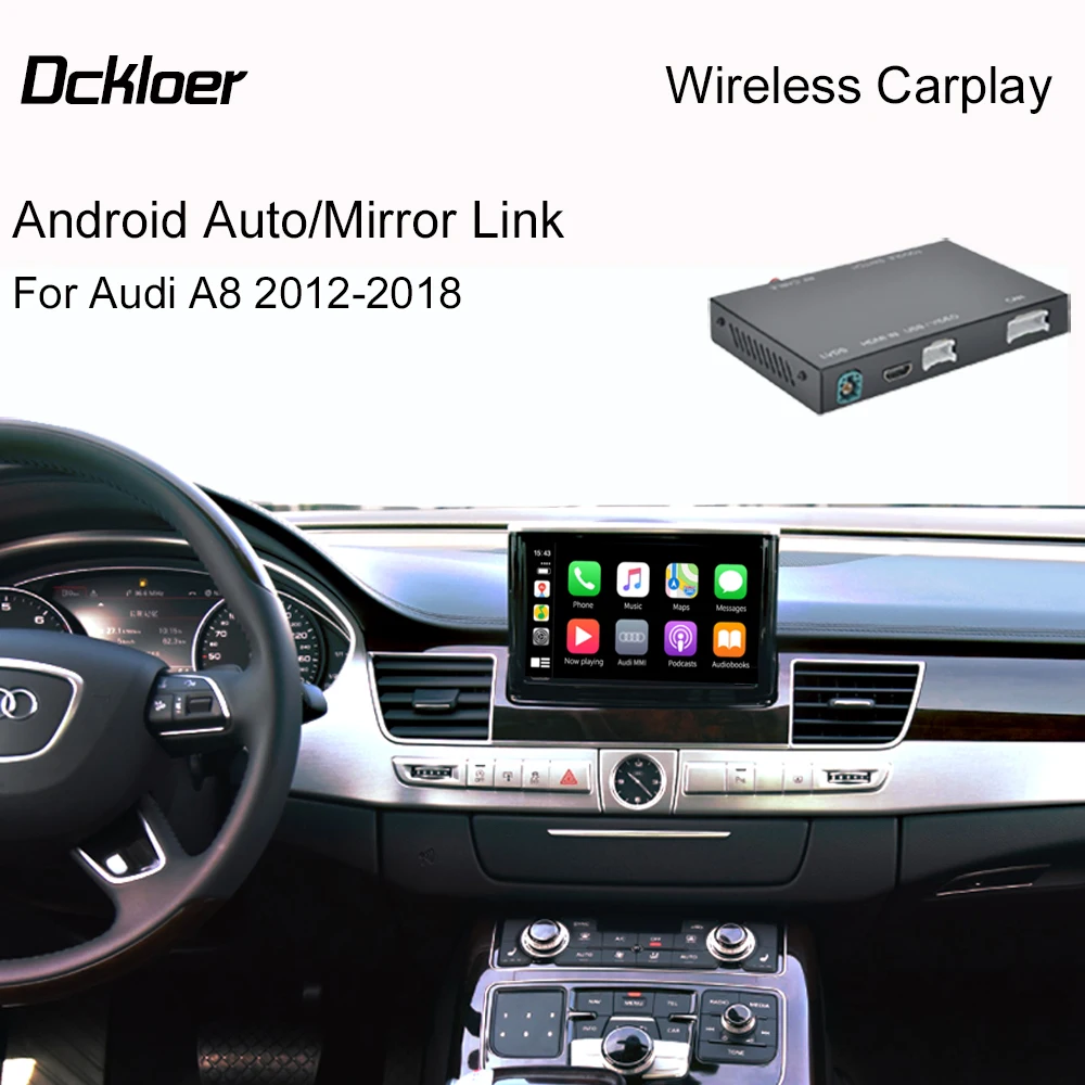 Беспроводной автомобильный интерфейс Apple CarPlay Android для Audi A8 2012-2018 с функцией Mirror Link