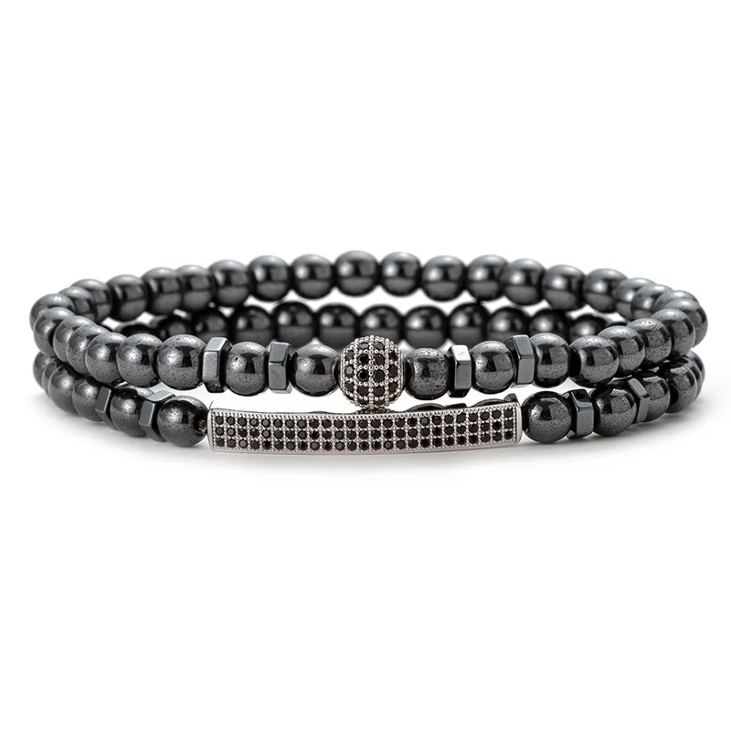 Браслет с бусинами из гематита и бусин длинный браслет подвесками забота о