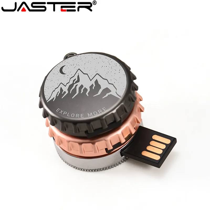 Металлическая крышка для бутылки JASTER USB флэш-накопитель 4 ГБ 8 16 32 64 настоящая acity