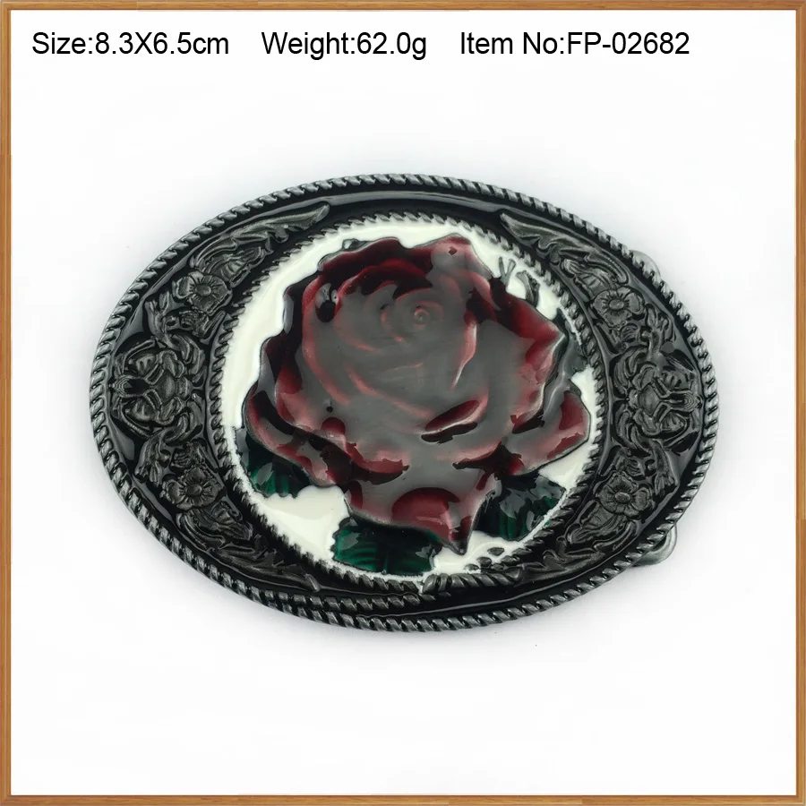 BuckleClub Ретро Цветные эмалированные розы цветок Джинсы подарок ремень пряжка