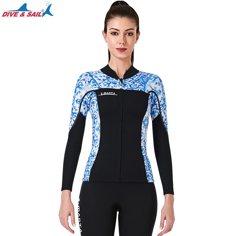 Неопреновый женский и мужской гидрокостюм верх 1 5 мм длинный рукав передняя