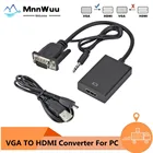 Full HD 1080P VGA к HDMI-совместимый преобразователь адаптер с аудиовыходом VGA HD адаптер для ПК ноутбука к проектору HDTV