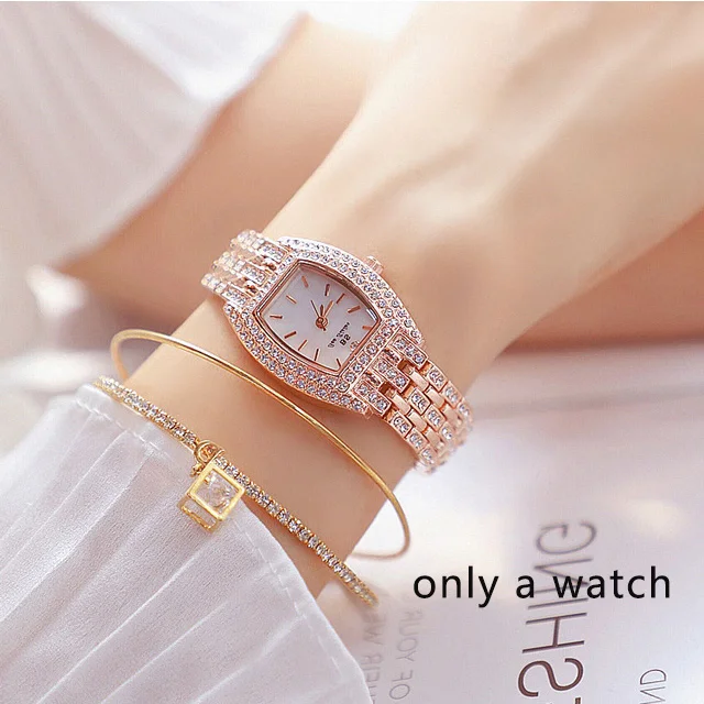 rose-gold Relogio feminino женские часы золотые Роскошные брендовые алмазные квадратные Кварцевые женские наручные часы женское из нержавеющей стали часы - Цвет: rose-gold