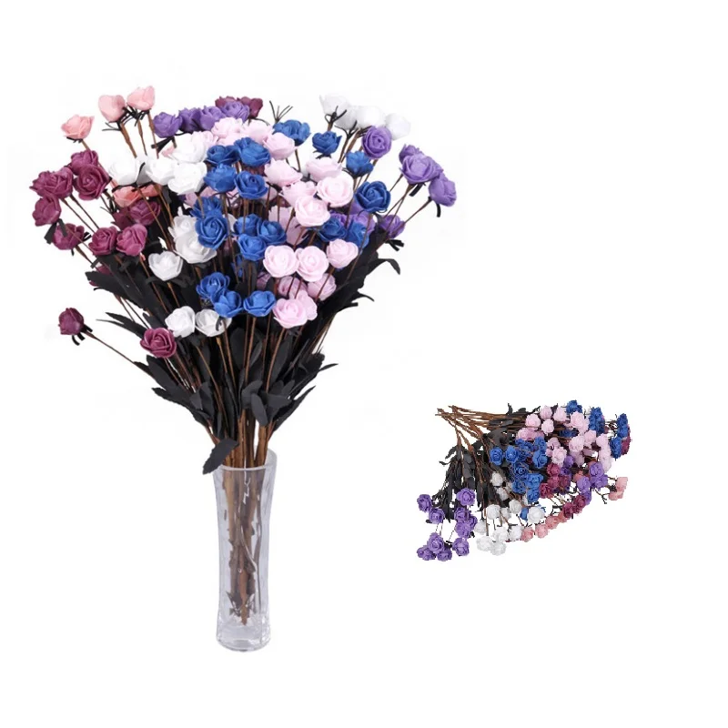 Новые искусственные цветы из пенопласта 15 головок/шт розы для свадебного декора