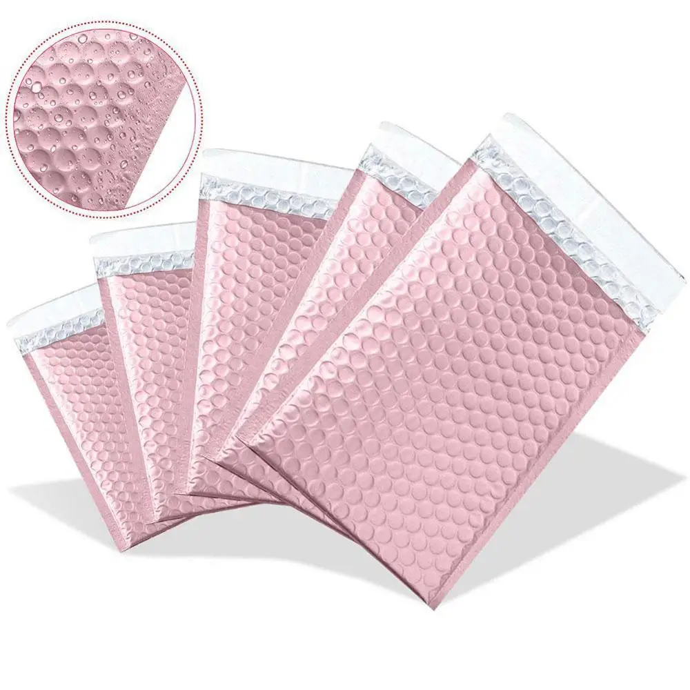 

10PCS Rose Gold Bubble Bag Foam Foil Shipping Mailing Bag Mailer Envelopes Anti-fall Vibration Protective Bag for Gift Packaging