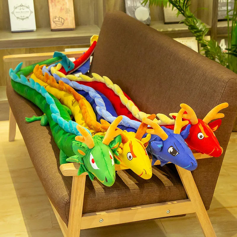New Arrive 220CM Cute Stuffed Chinese Dragon Plush Toys Baby Doll Soft Cartoon Pillow Cushion Kawaii For Kids Gift