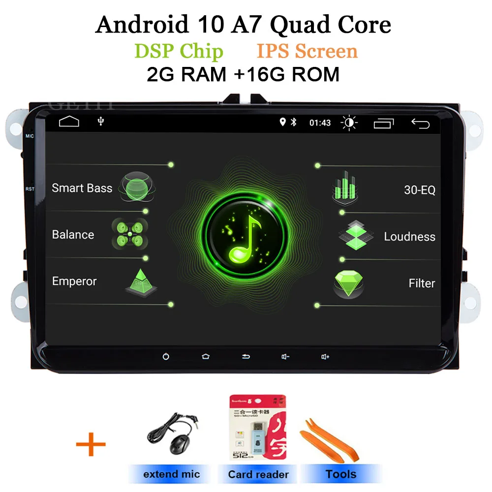 DSP-IPS 2G Android 10 Автомобильный мультимедийный плеер для vw Seat Altea Toledo GOLF 5/6 Polo Passat B6 CC Tiguan Touran стерео радио gps - Цвет: DSP-IPS 2G