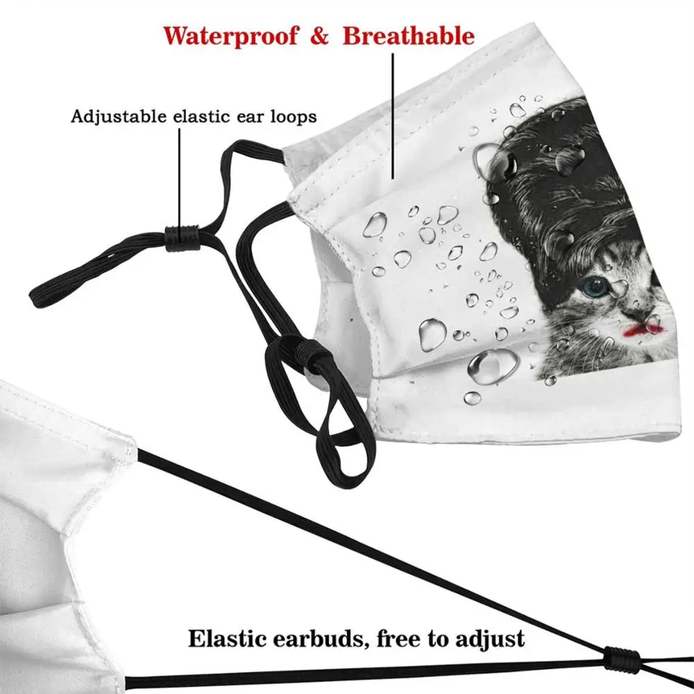 Маска для кошки Amy Winehouse с забавным принтом многоразовый фильтр Pm2.5 маска лица