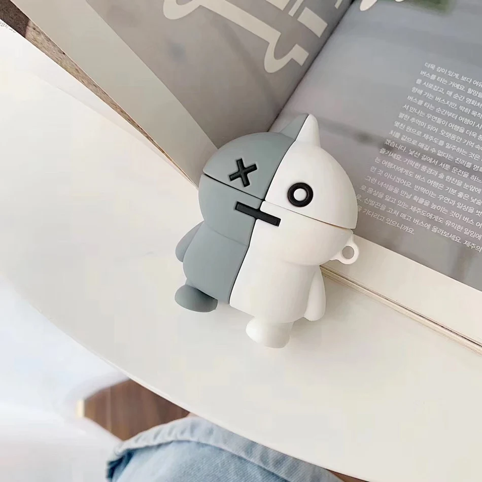 809 3D чехол для наушников s для AirPods, силиконовый чехол с милой собачкой из мультфильма, чехол для Apple Air pods 2, забавный чехол для наушников, кольцевой ремешок - Цвет: 809