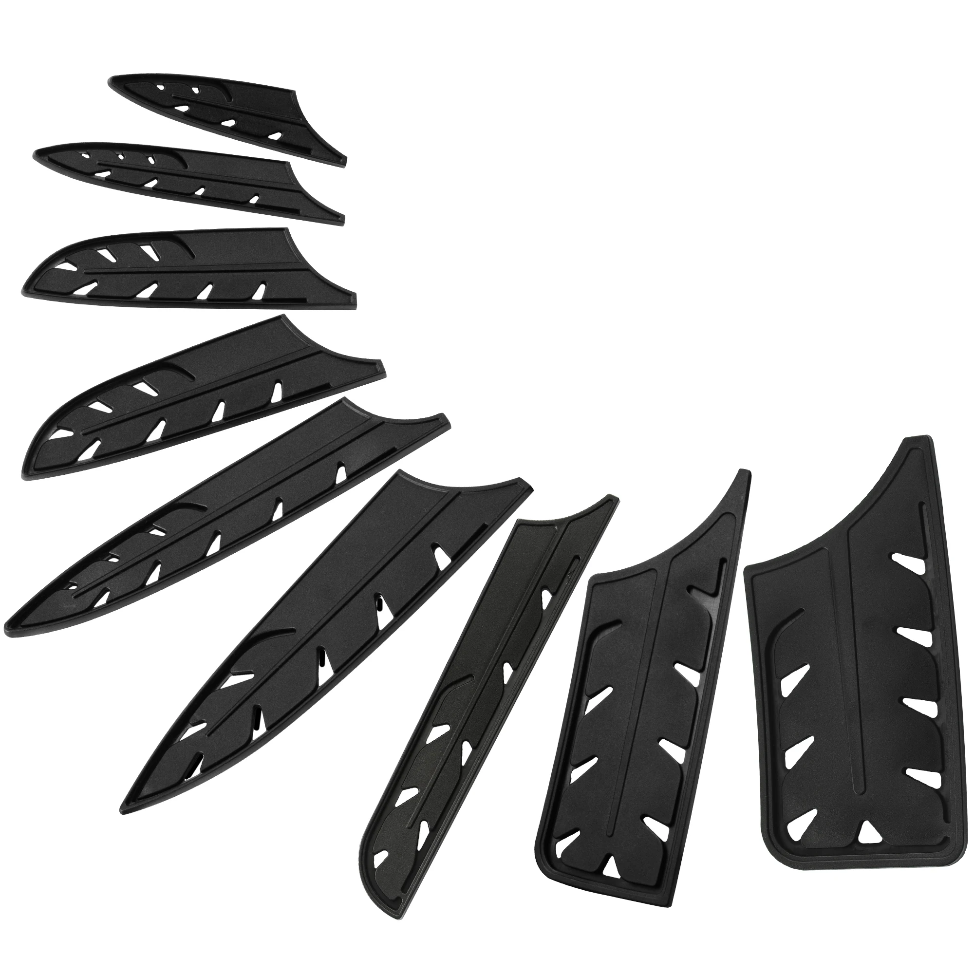 XYJ-funda para cuchillos de cocina, protector de hoja duradero de plástico Pp negro, 9 piezas