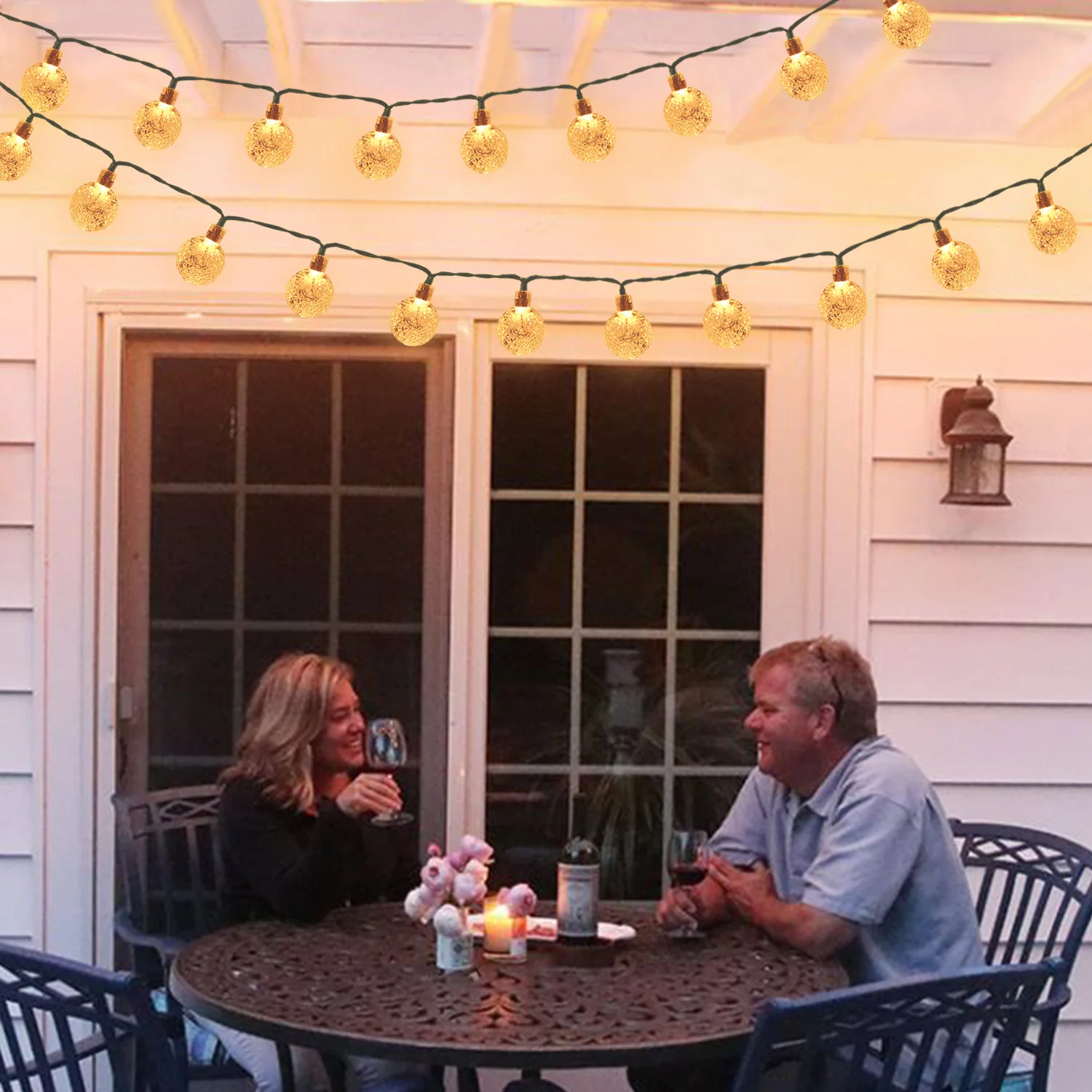 

Navidad 8 Modes Outdoor Solar LED Light Crystal ball 5-12M String fairy Lights Garlands For Christmas Party curtins decoration