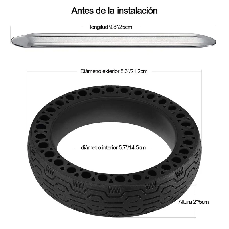 8.5 Inch Front/Rear Scooter Tire Wheel Solid Replacement Tyre 8 1/2 For Xiaomi Mijia M365 Electric Skateboard | Спорт и развлечения