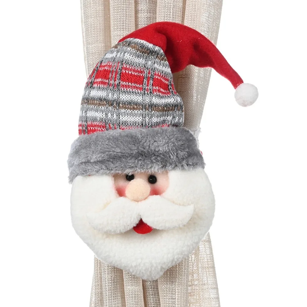 Santa Clause Snowman Deer Dolls Curtain Buckle Christmas Decoration for Home New Year Party Decor weihnachtsdekoration#35