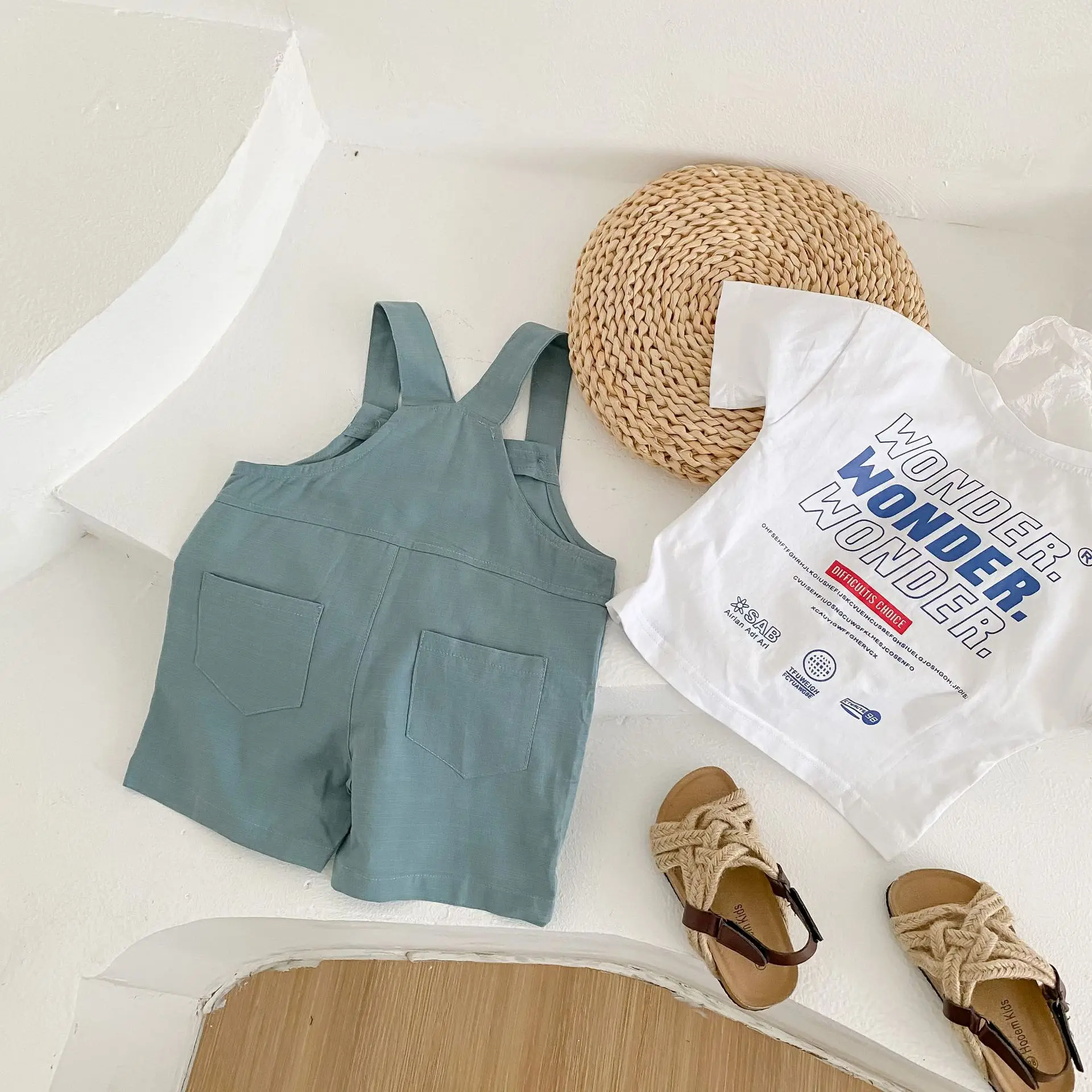 

Детский хлопковый комбинезон, синий комбинезон для маленьких девочек и мальчиков, повседневная одежда