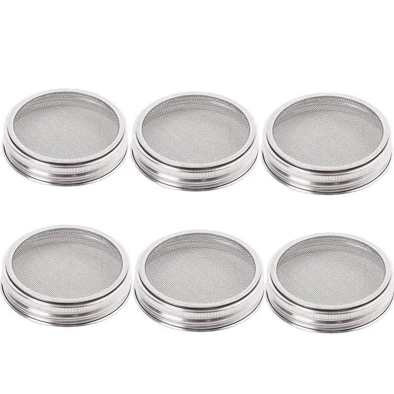 10 упаковок набор крышек из нержавеющей стали с изогнутой сеткой для широкого рта