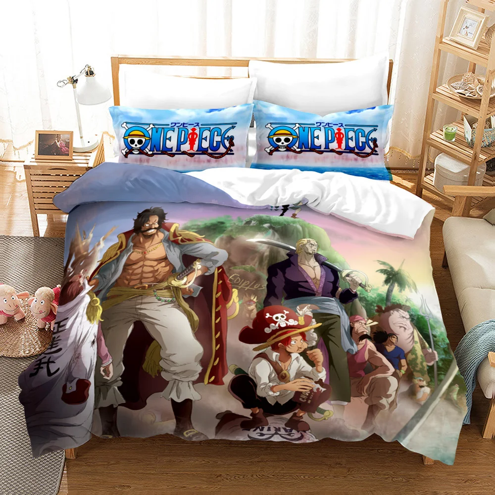 ONE PIECE D. Luffy Zoro Chopper Team Duvet Cover for Adults Japan Cartoon Bedding Set 150 Bed Double Size Kids Linens | Дом и сад
