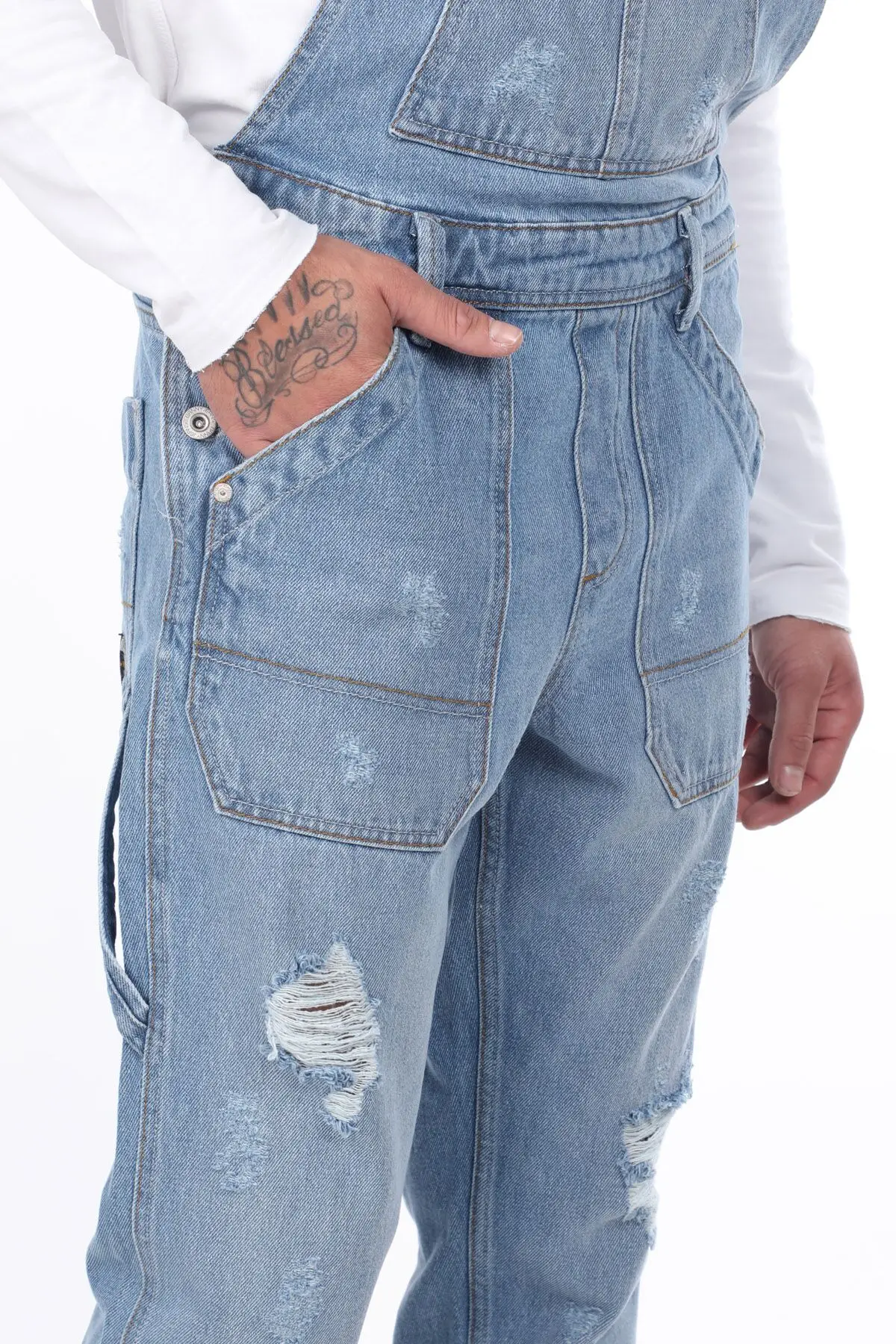 

Mens Jean Jumpsuit Trousers