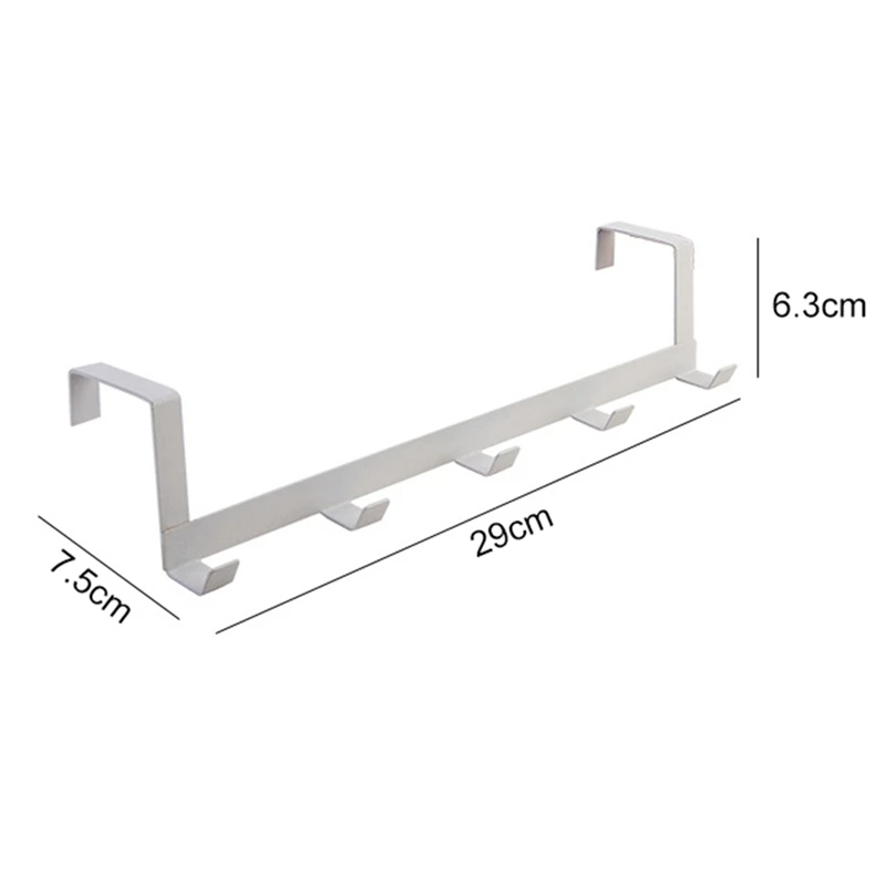 

5 Hooks Wall Towel Racks Over Kitchen Cabinet Door Towel Coat Rack Hanging Holder Bathroom Shelf Rack Home Storage Organizer