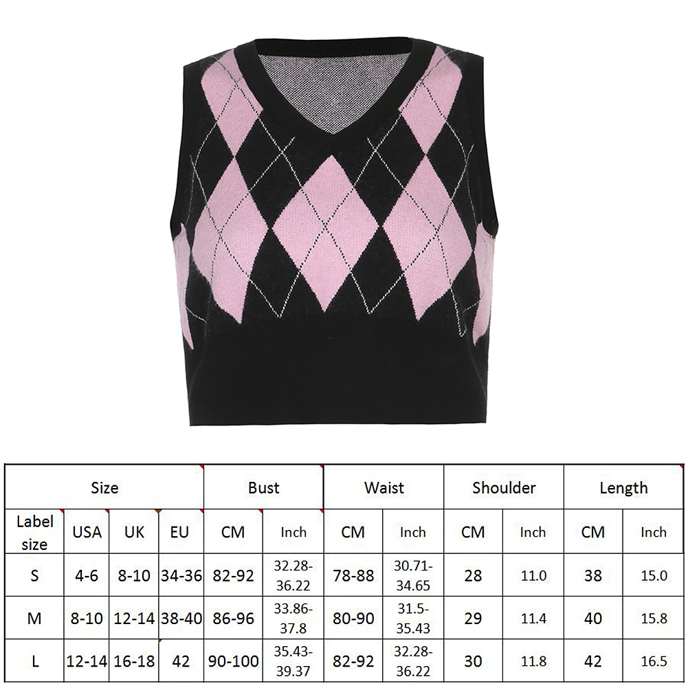 

Women Sexy Vintage Sweater y2k Knit Crop Top Tank Tops Body Sleeveless Casual Streetwear Autumn Winter Preppy Style