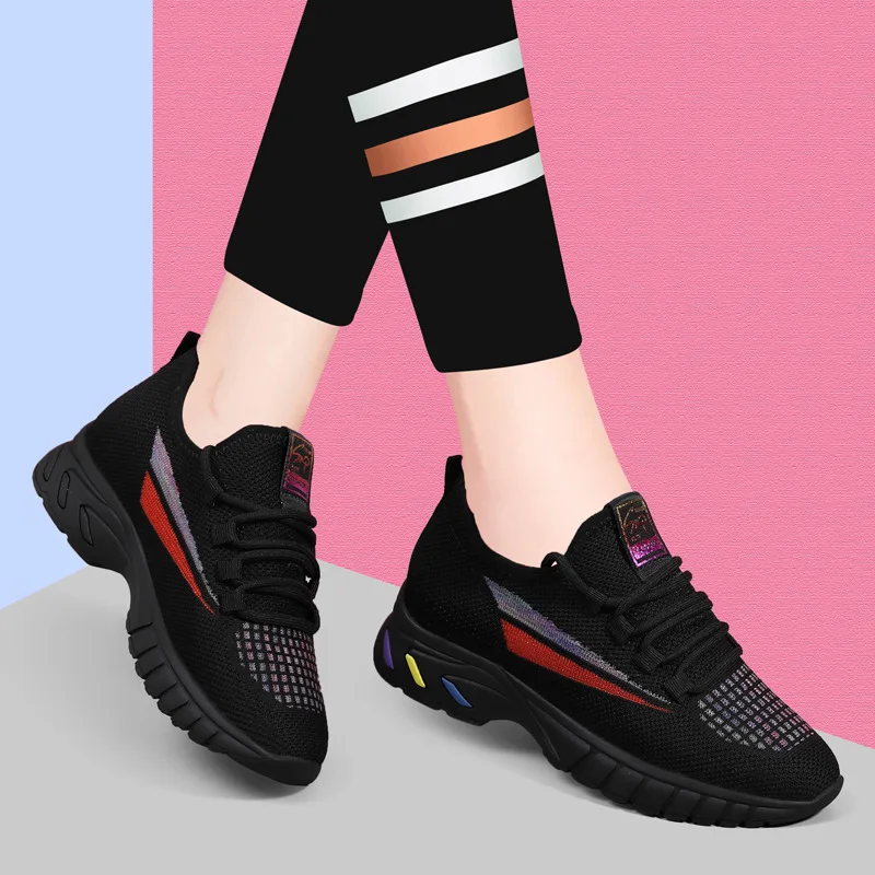 

New Women's Shoes Fashion Soft Bottom Breathable Fly Woven Casual Women's Shoes 2022 Summer Sneakers Running Shoes Women
