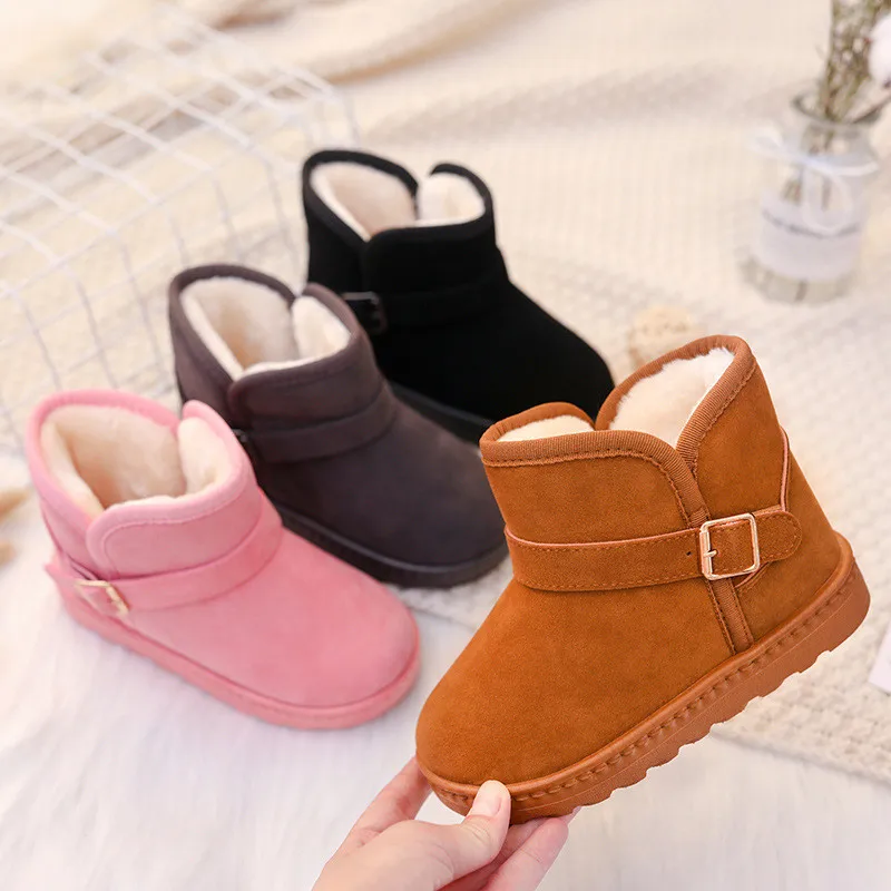 

Winter Kids Snow Boots Thick Child Cotton Shoes Warm Plush Soft Bottom Boys Girls Short Boots Ski Boots Baby Toddler Boots