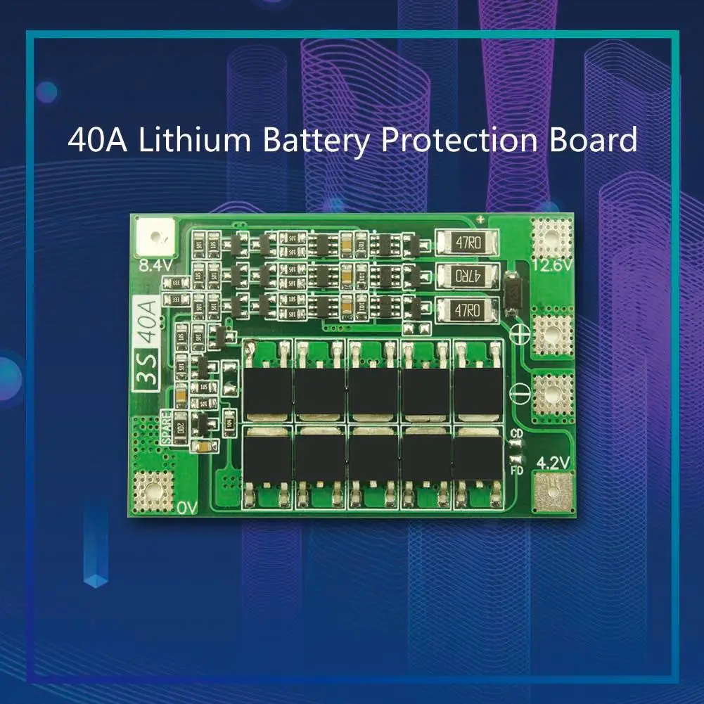 3S 40A литий-ионная литиевая батарея зарядное устройство модуль PCB плата защиты BMS