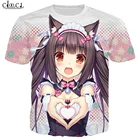Новый стиль аниме некопара чокола ваниль Милая футболка для девочек 3D печать унисекс толстовка с коротким рукавом повседневные топы
